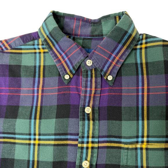 Polo Ralph Lauren Plaid Button Down Shirt Mens Medium Brushed Cotton Flannel - Picture 3 of 7